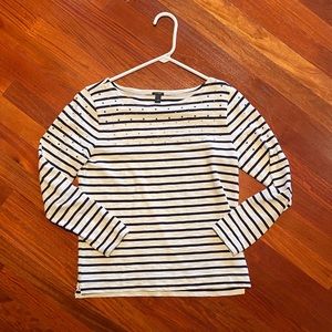 J Crew striped top with gems